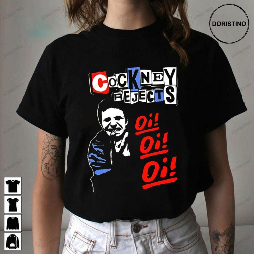 T-shirt Unisexe Cockney Rejects Punk Rock - Imprimé Graphique, 100% Coton - Cadeau Musique Rock, Style Décontracté
